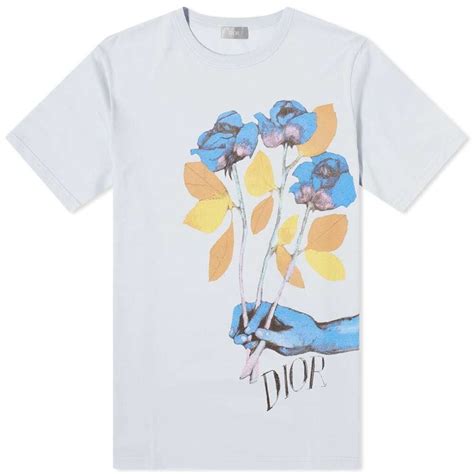 NWT Christian Dior x Alex Foxton Flower/Logo Blue T